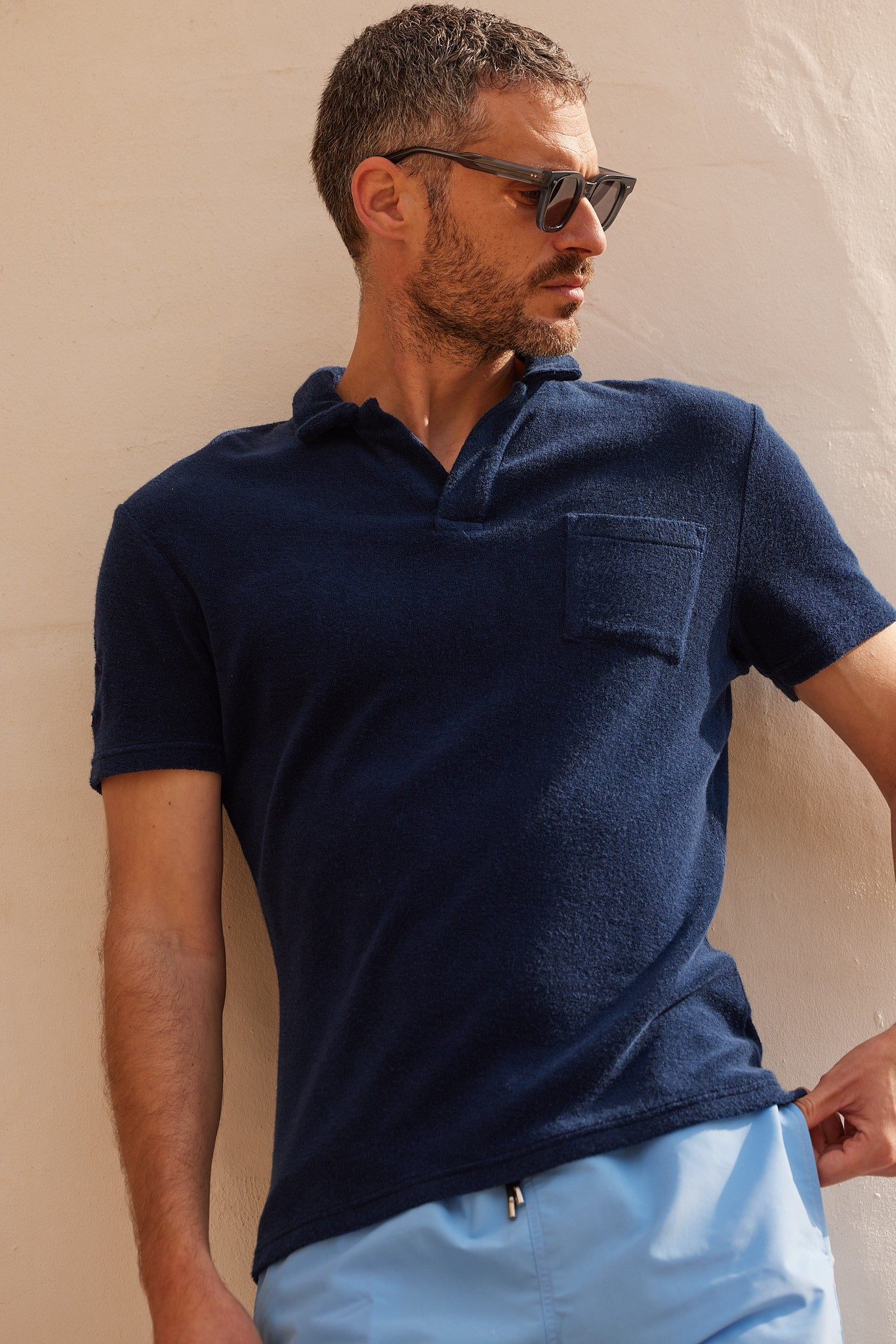 Short de bain - Uni bleu ciel
