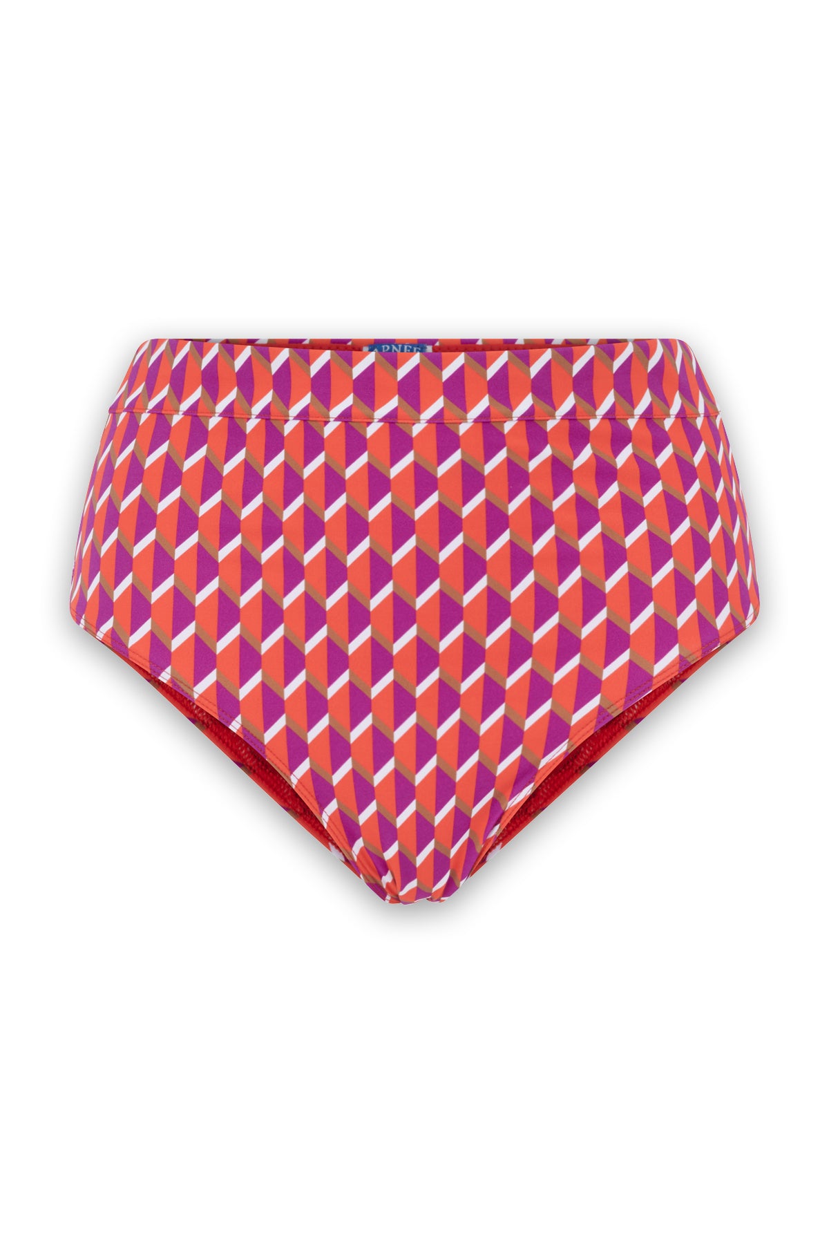 Culotte haute imprimée Zellige rose et orange