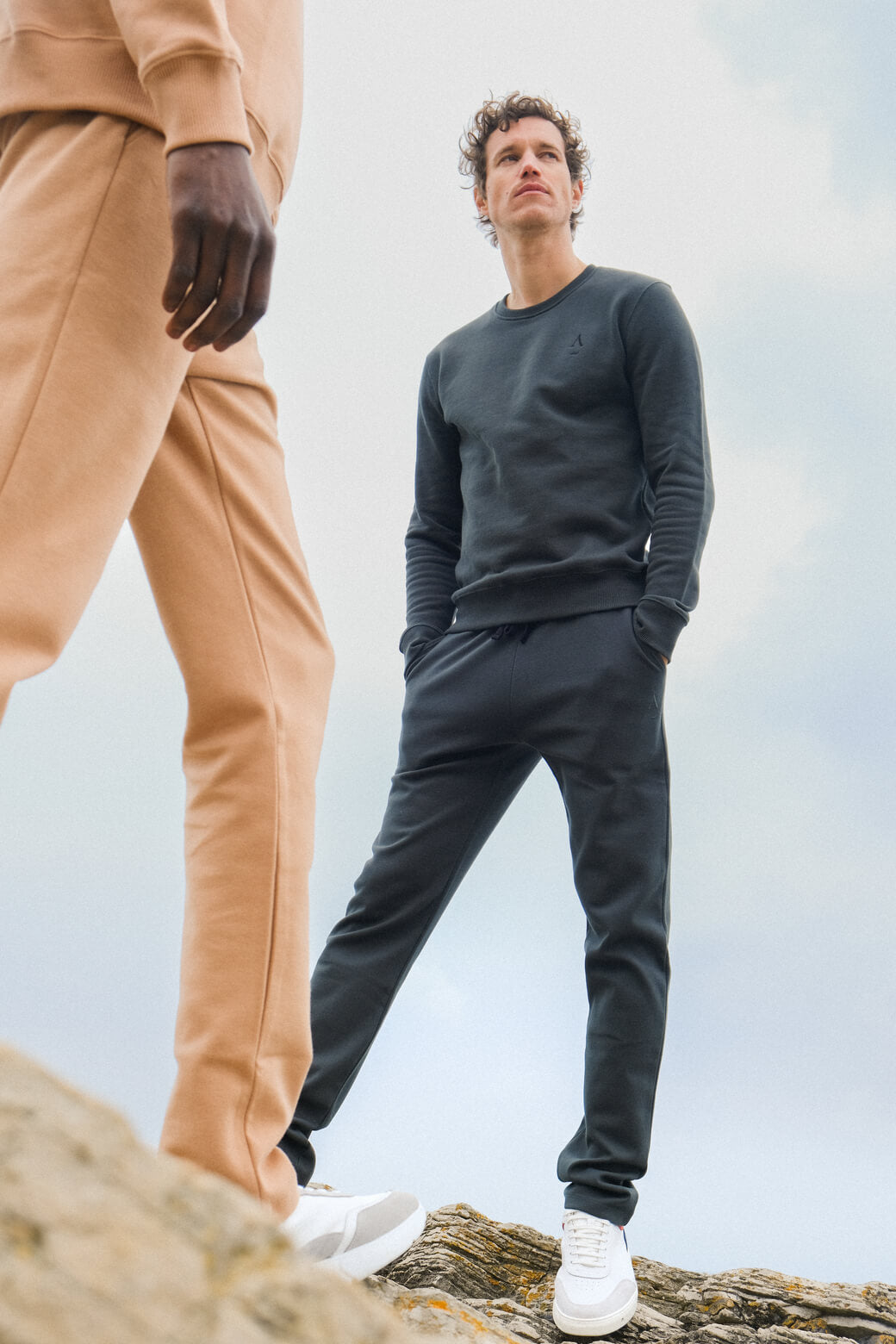 Pantalon en jersey de coton bleu