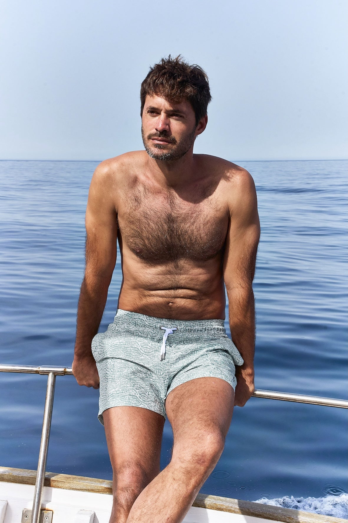 Short de bain - Écailles sauge