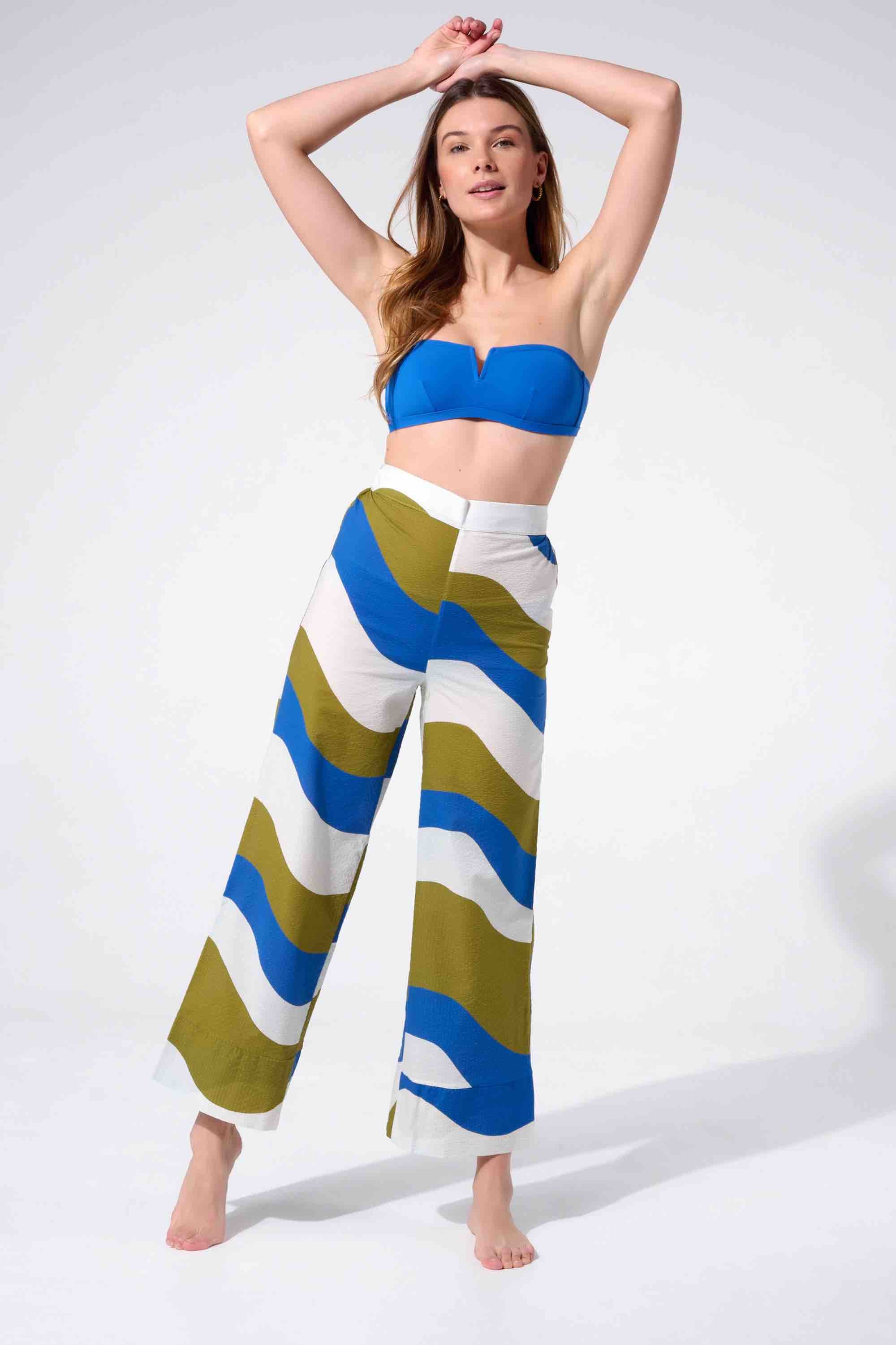 Pantalon femme mondello bleu