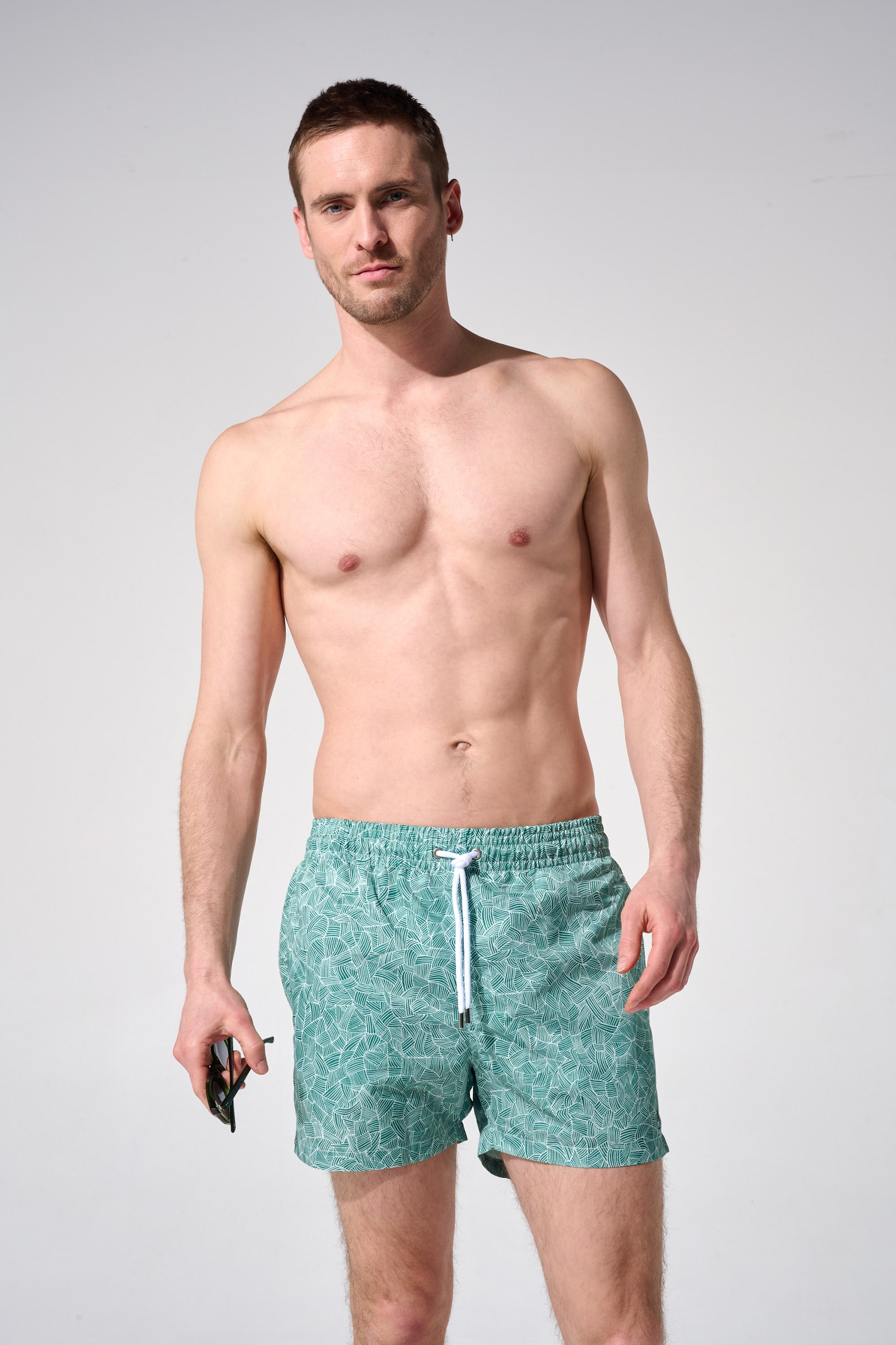 Short de bain - Reflets vert