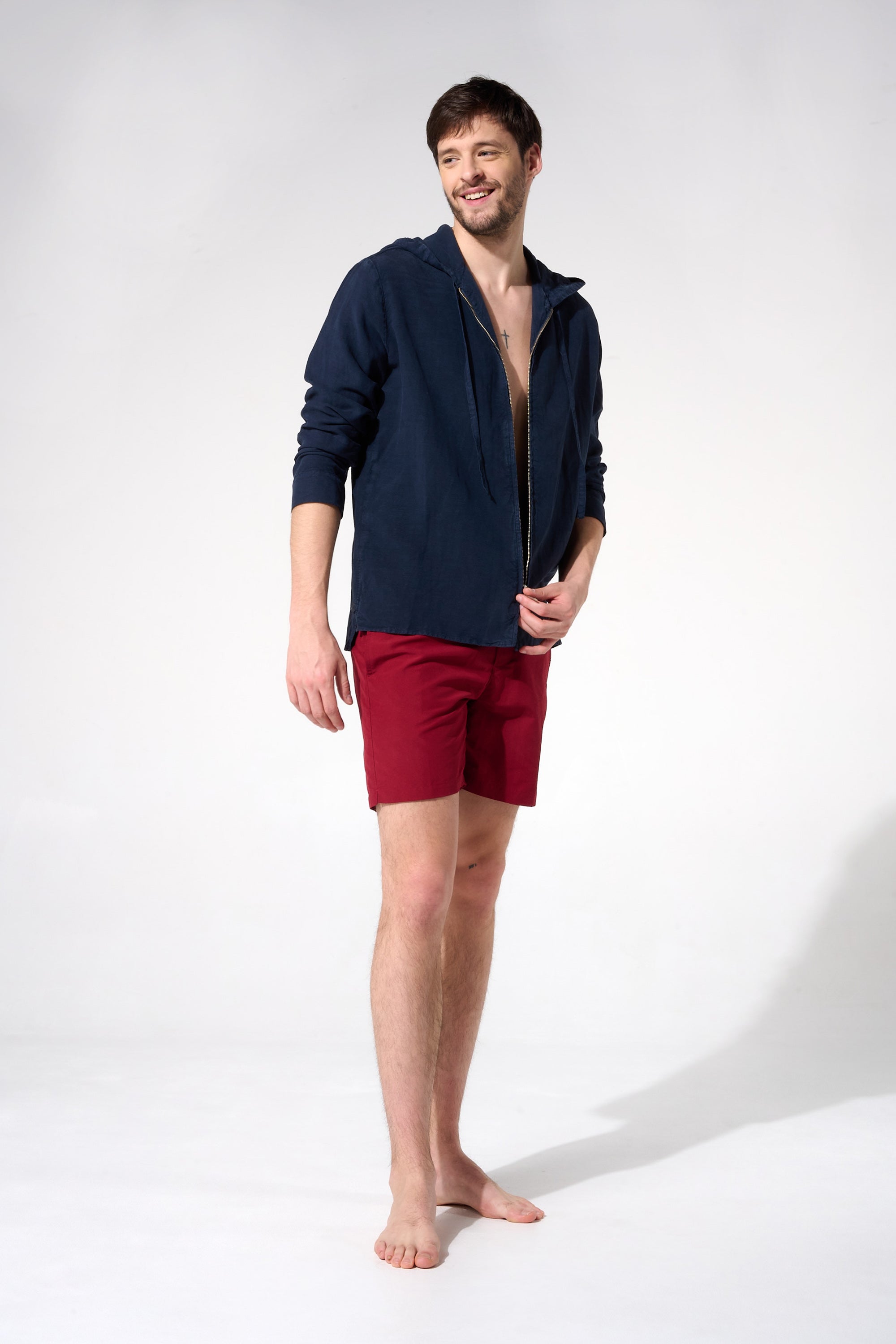 Short de bain bordeaux uni
