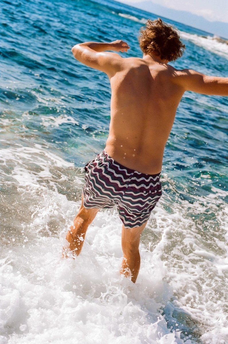 Short de bain mondello à motifs pourpre