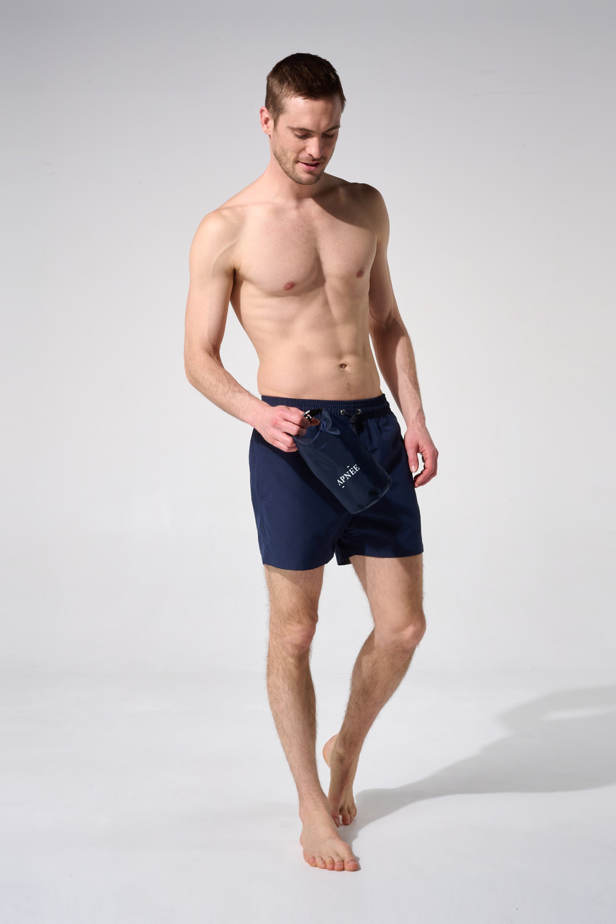 Short de bain - Uni bleu marine