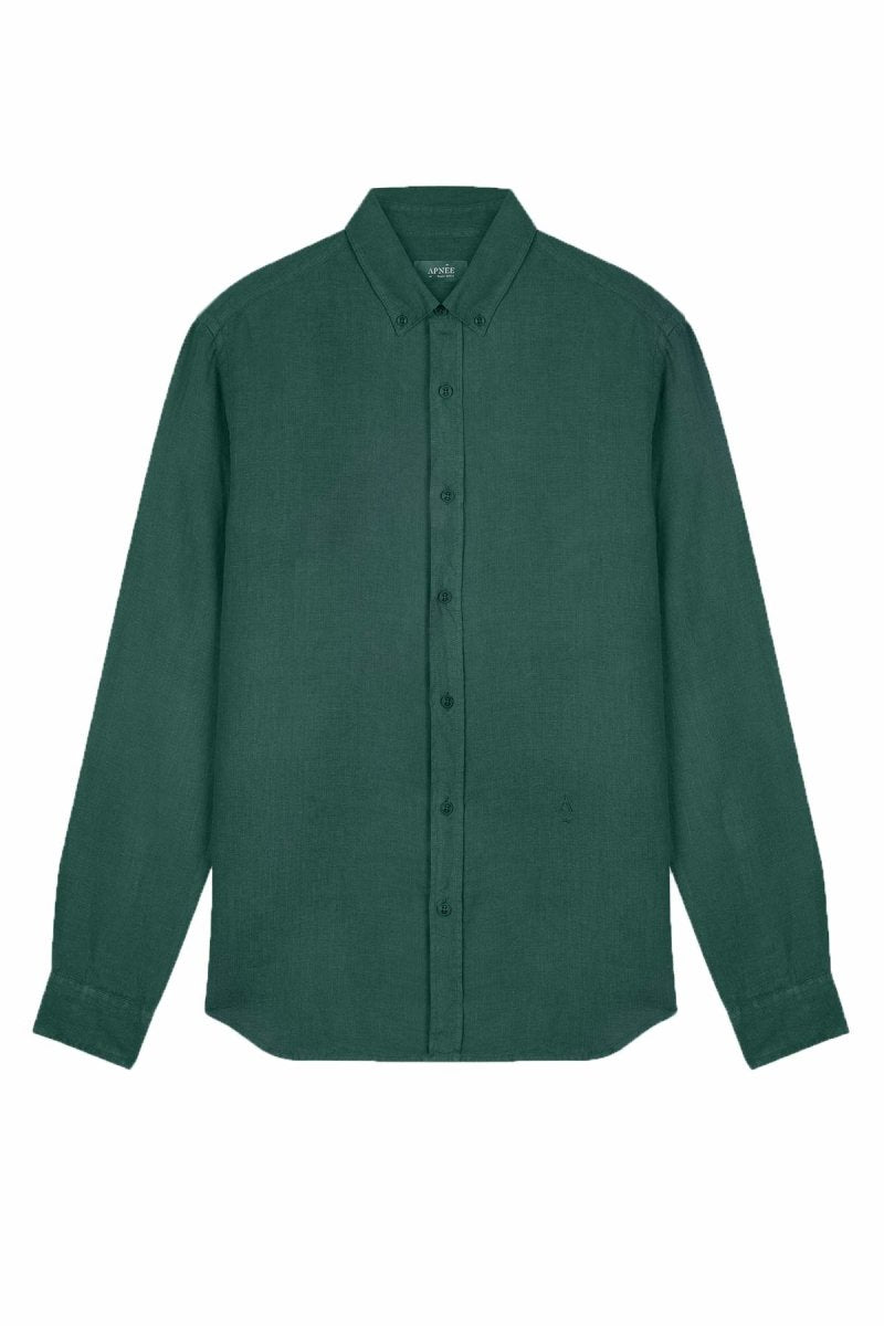 chemise en lin vert