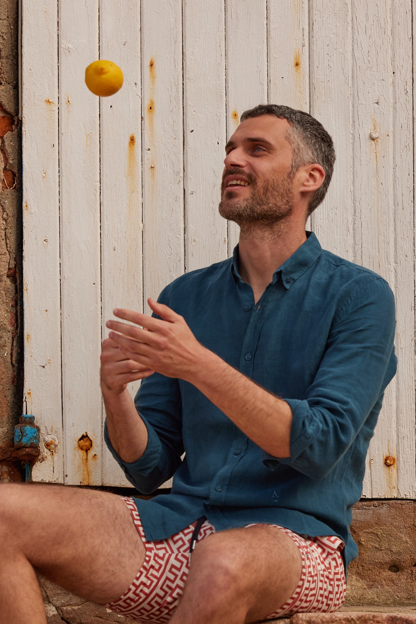 chemise bleue en lin