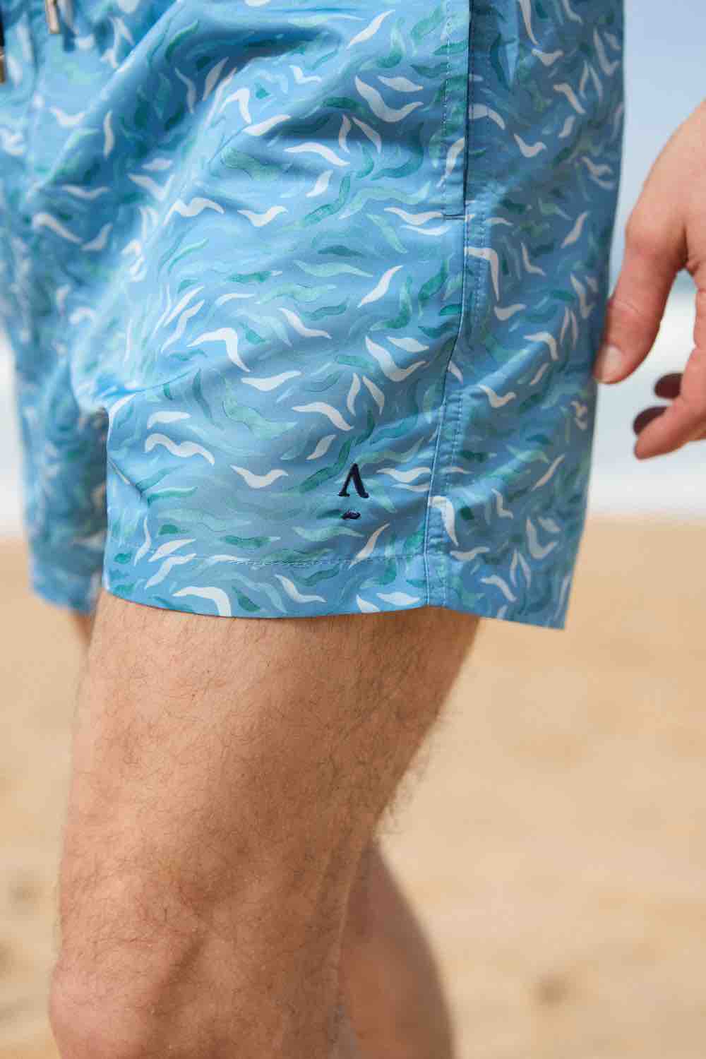 short de bain homme algues bleu