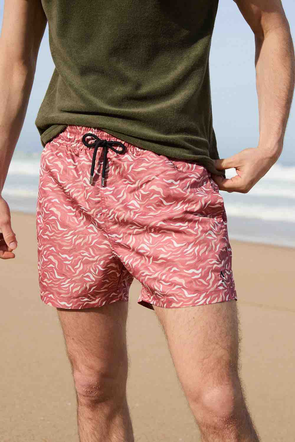 short de bain homme algues brique