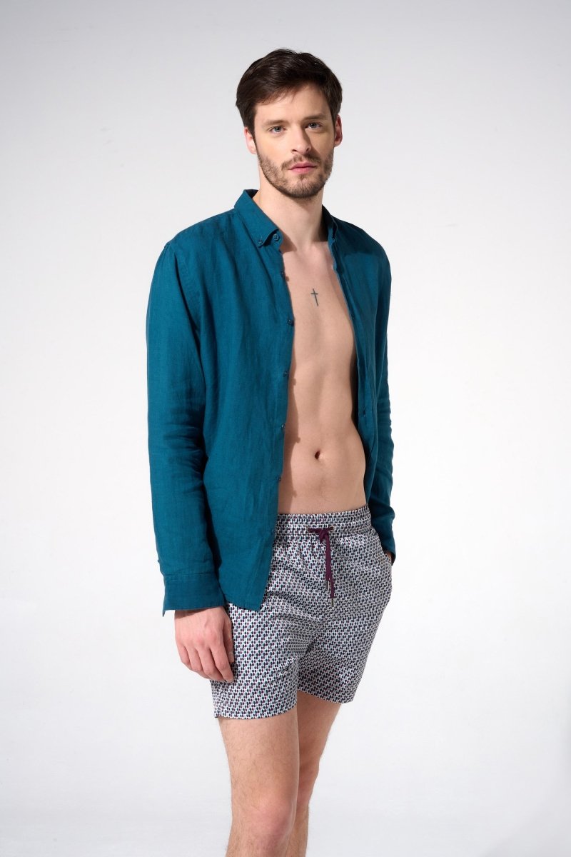 maillot de bain homme mosaiques pourpre
