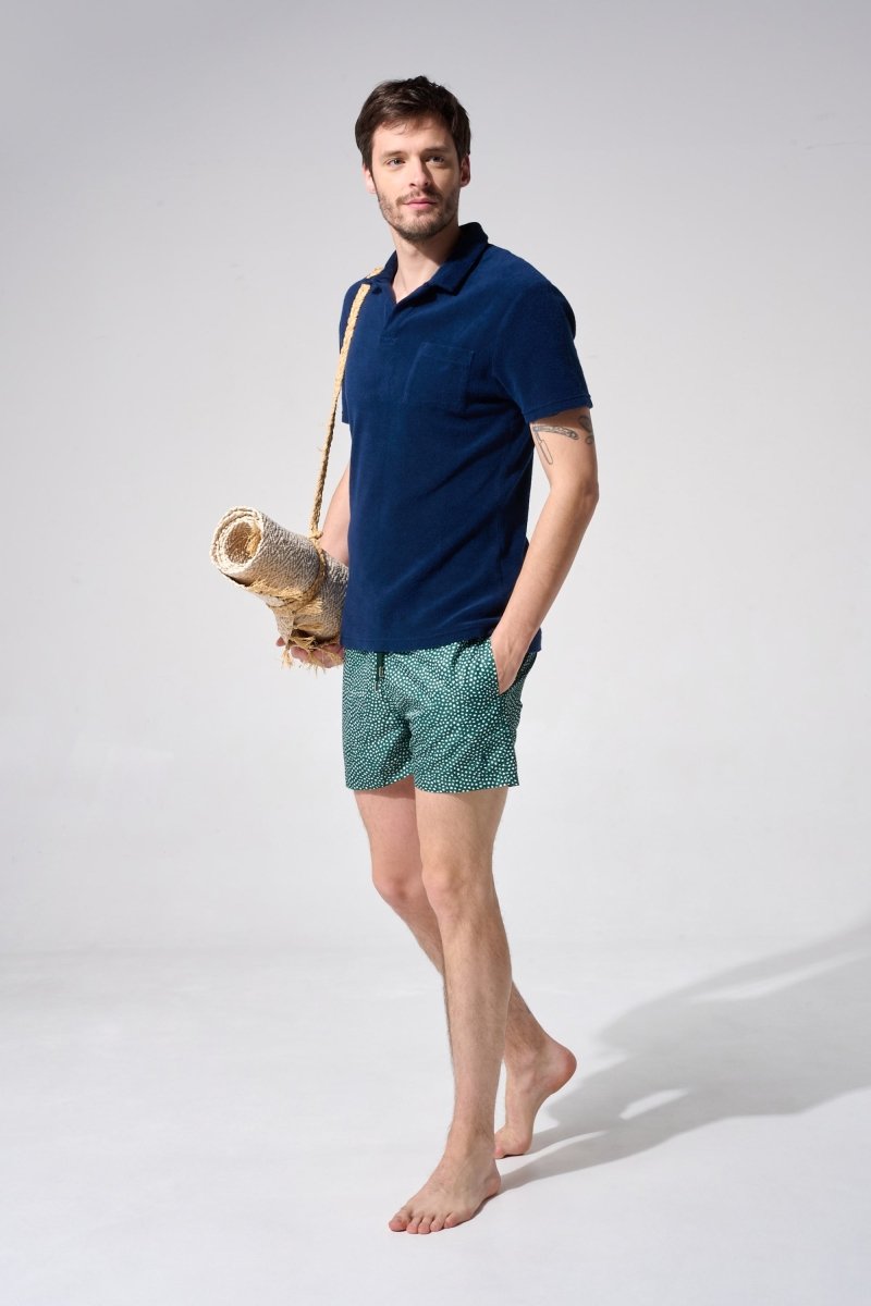 short de bain motifs vert