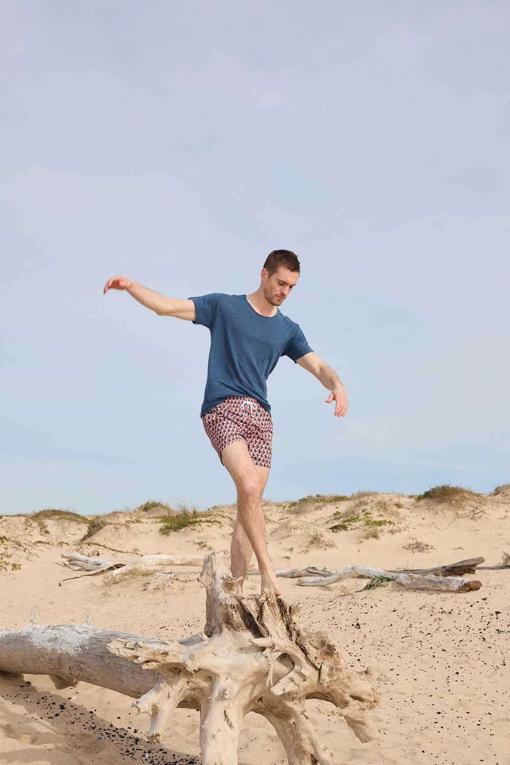 short de bain zellige saumon