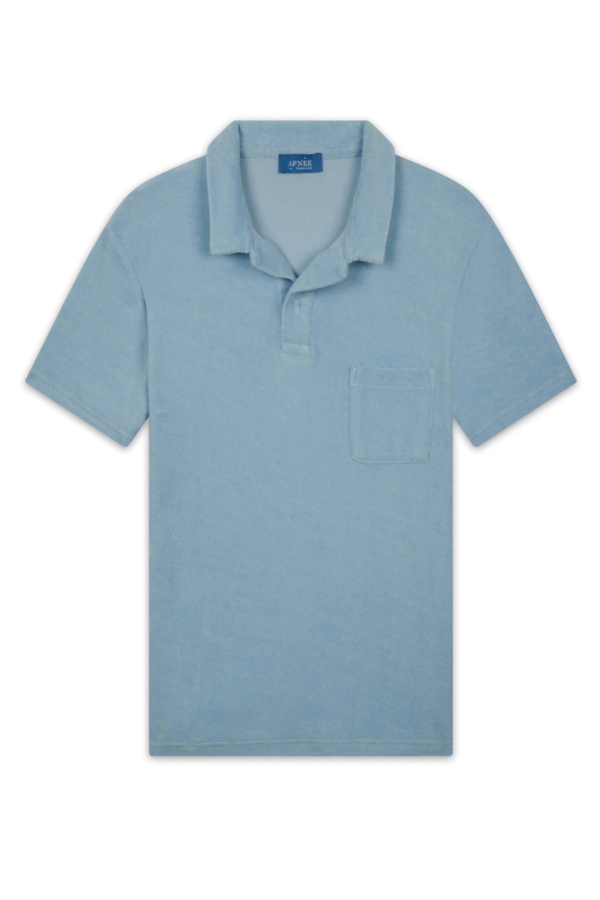 Polo éponge bleu ciel haut de gamme et éco-responsable pour homme