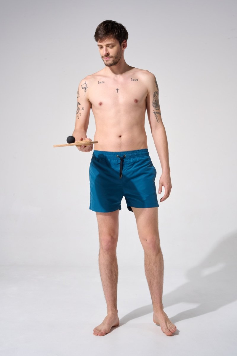 short de bain homme bleu canard