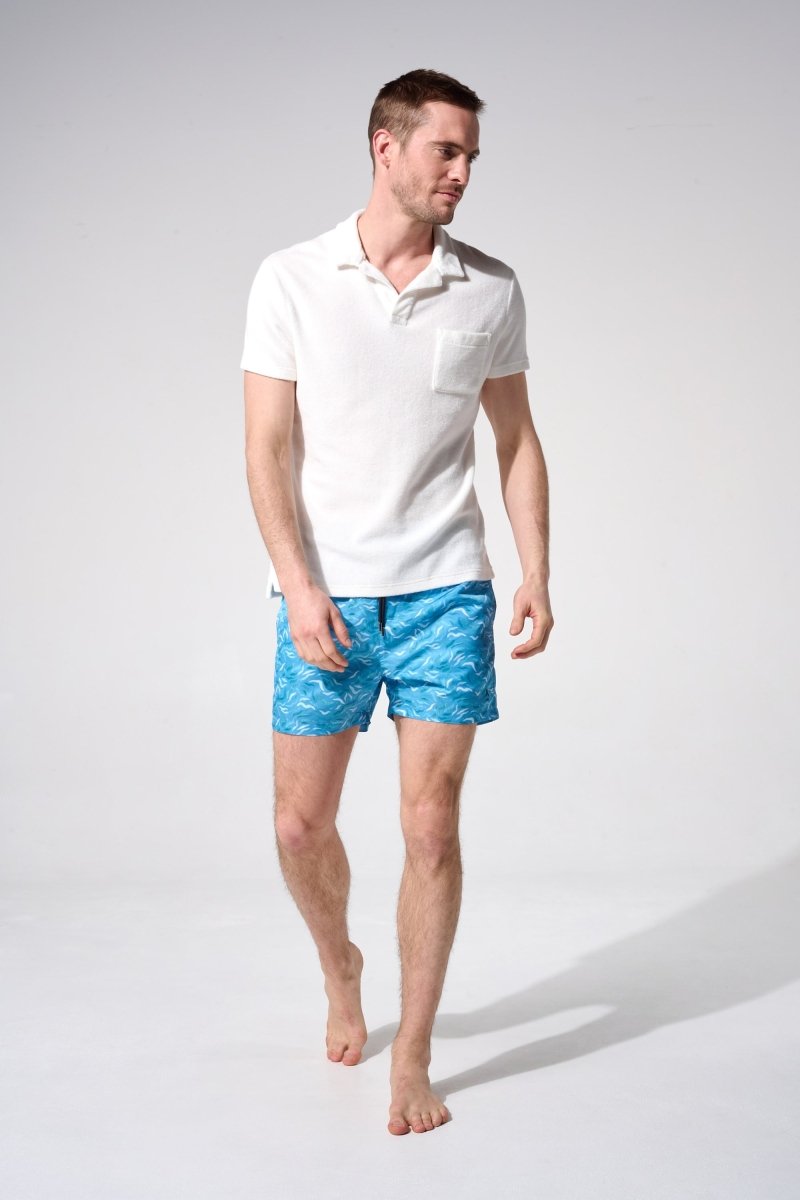 Maillot imprimé algues bleu