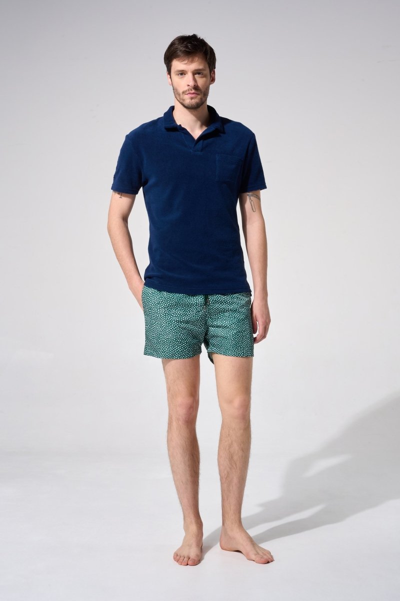 short de bain motifs vert