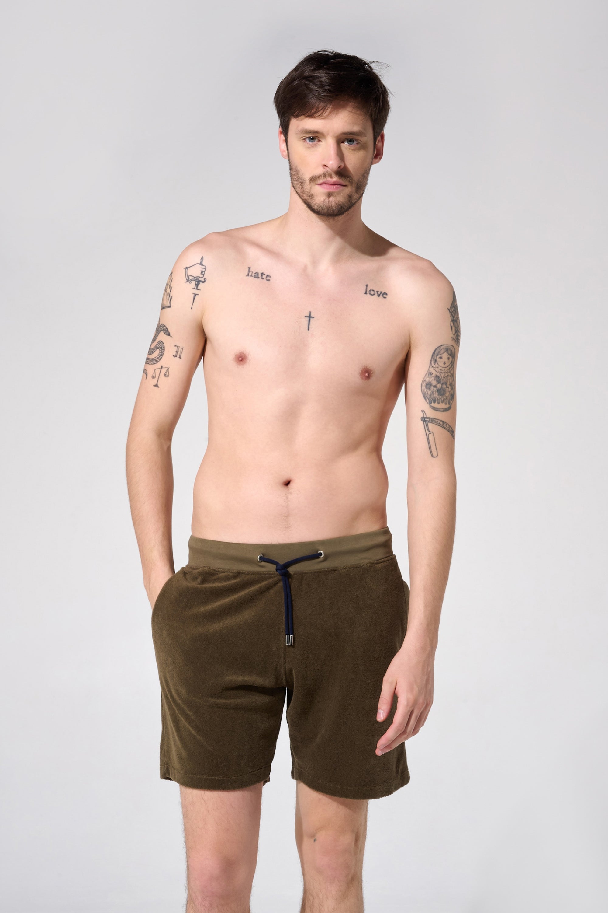 Short Eponge kaki