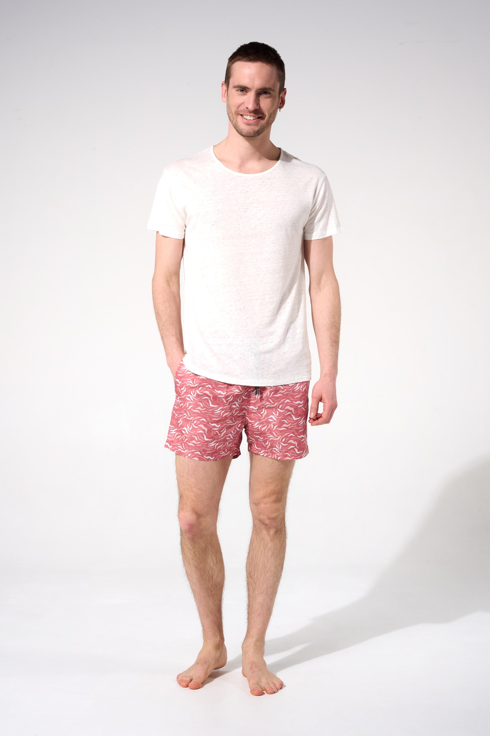 tshirt lin blanc homme