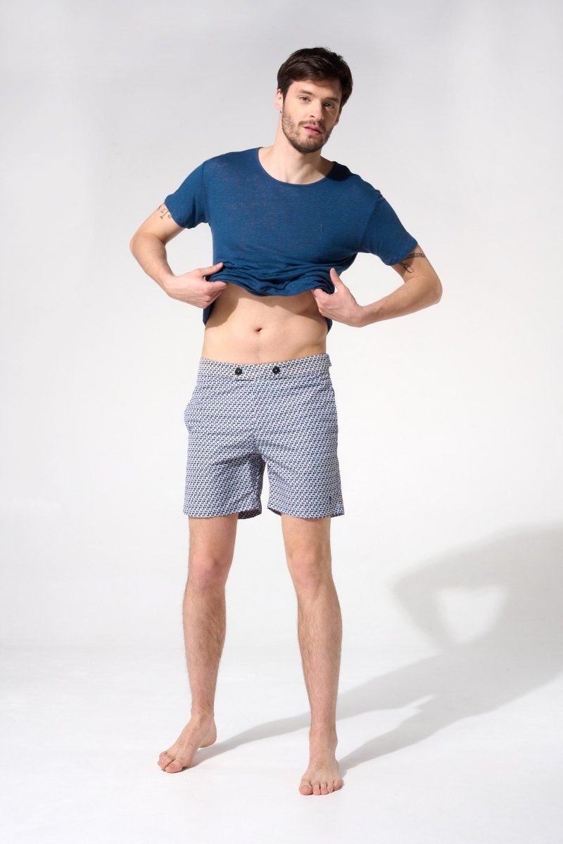 Maillot de bain motifs bleu homme
