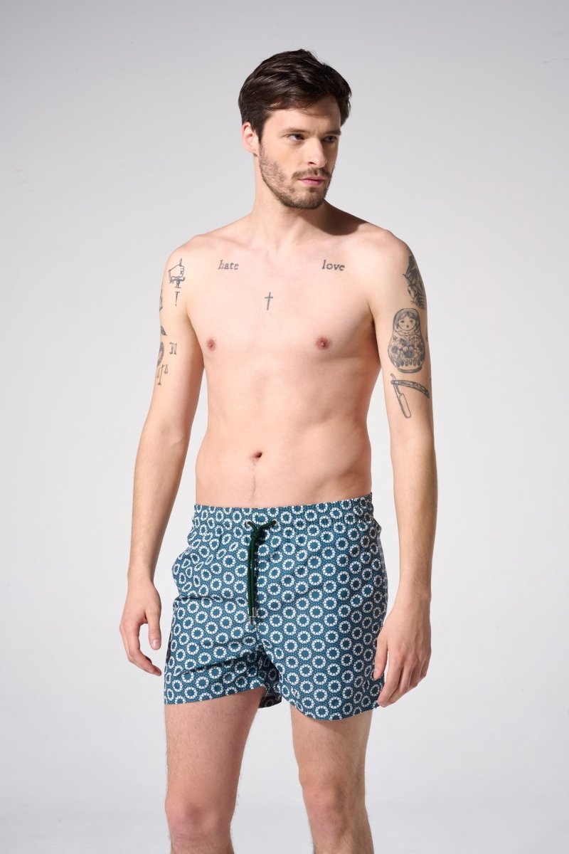 maillot de bain homme oursin vert
