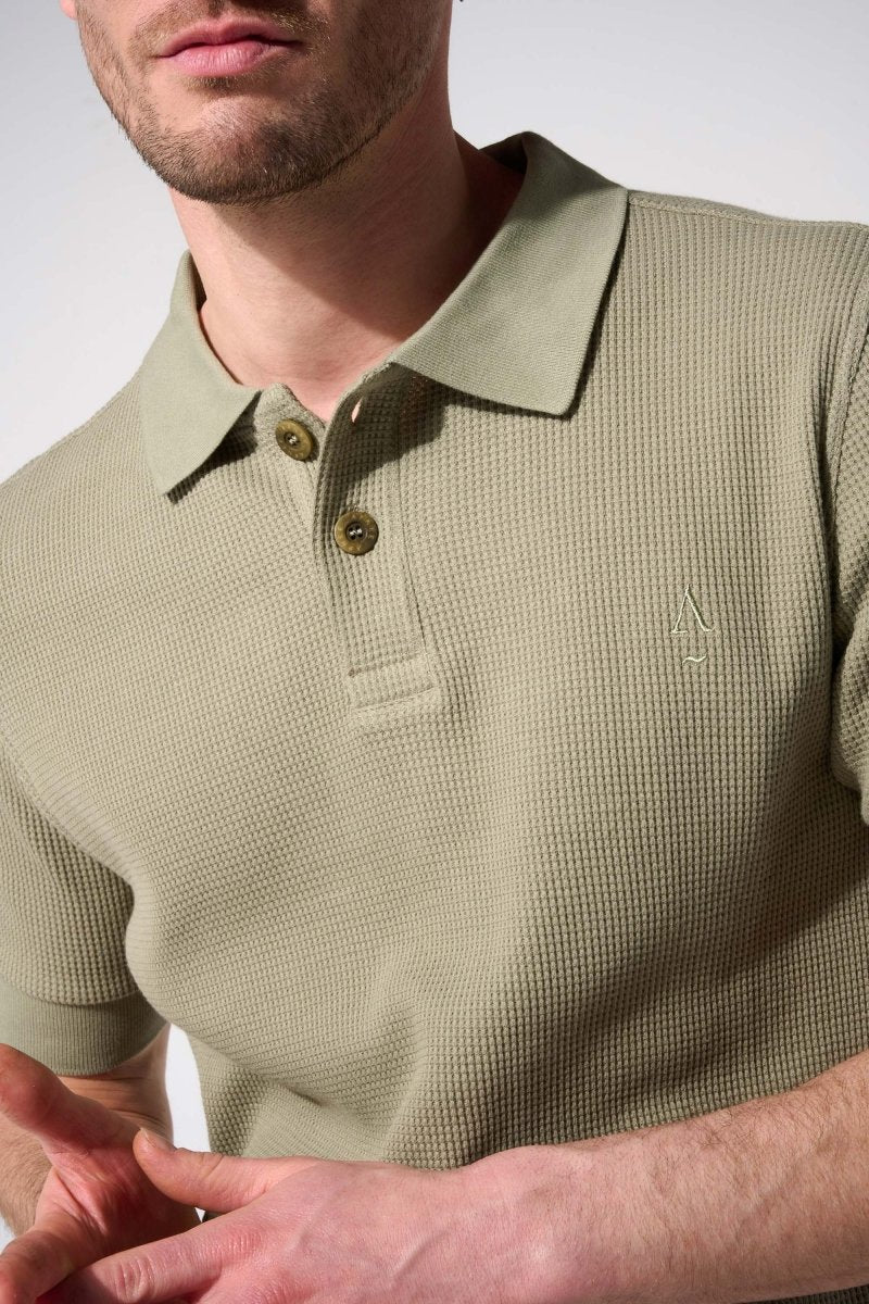 polo homme en coton vert