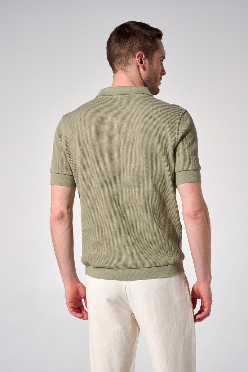 polo vert en coton homme