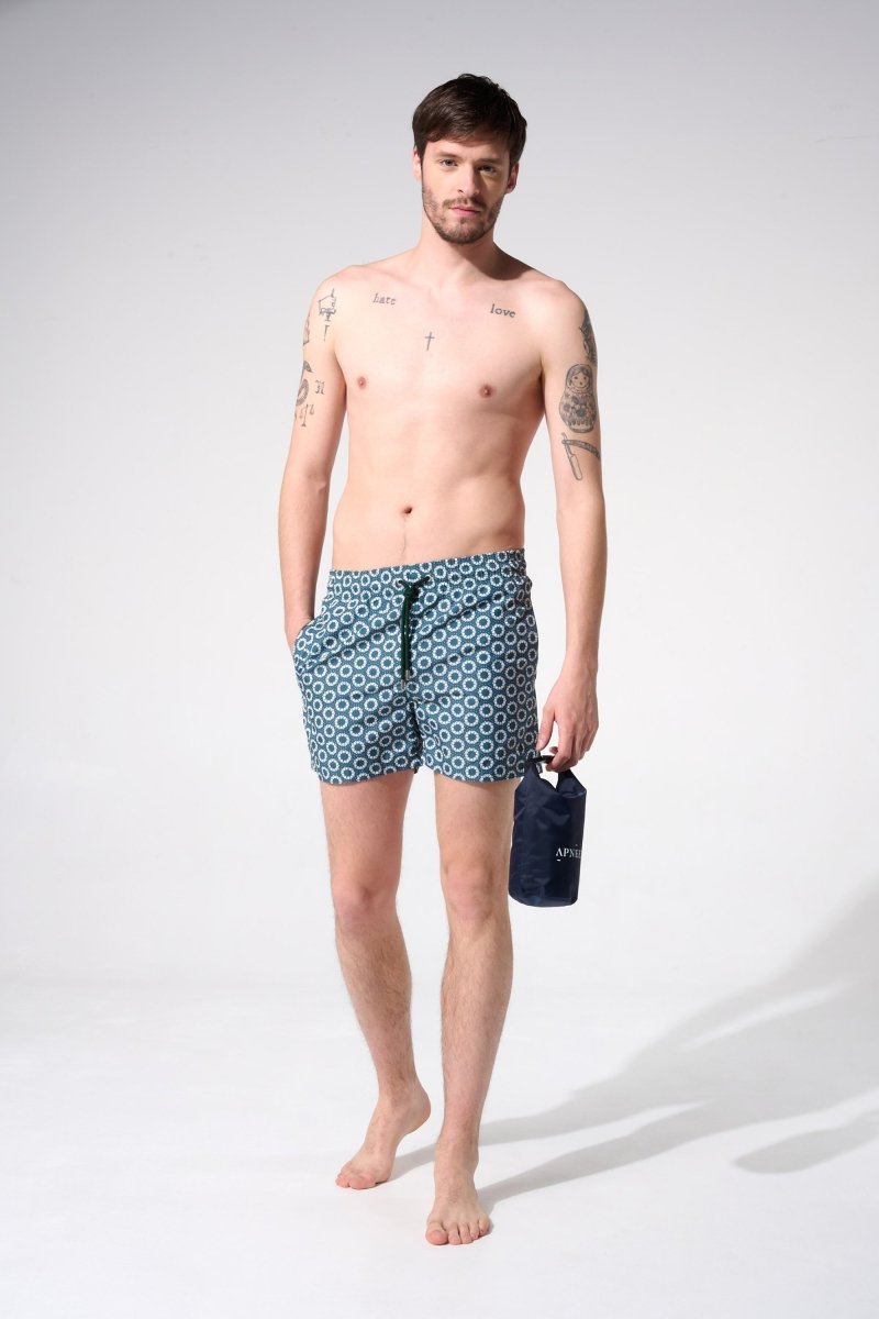 short de bain homme oursin vert