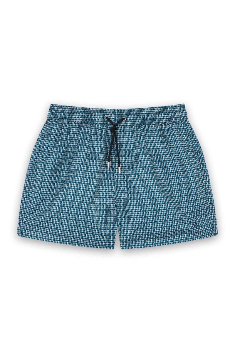 short de bain mosaiques bleu