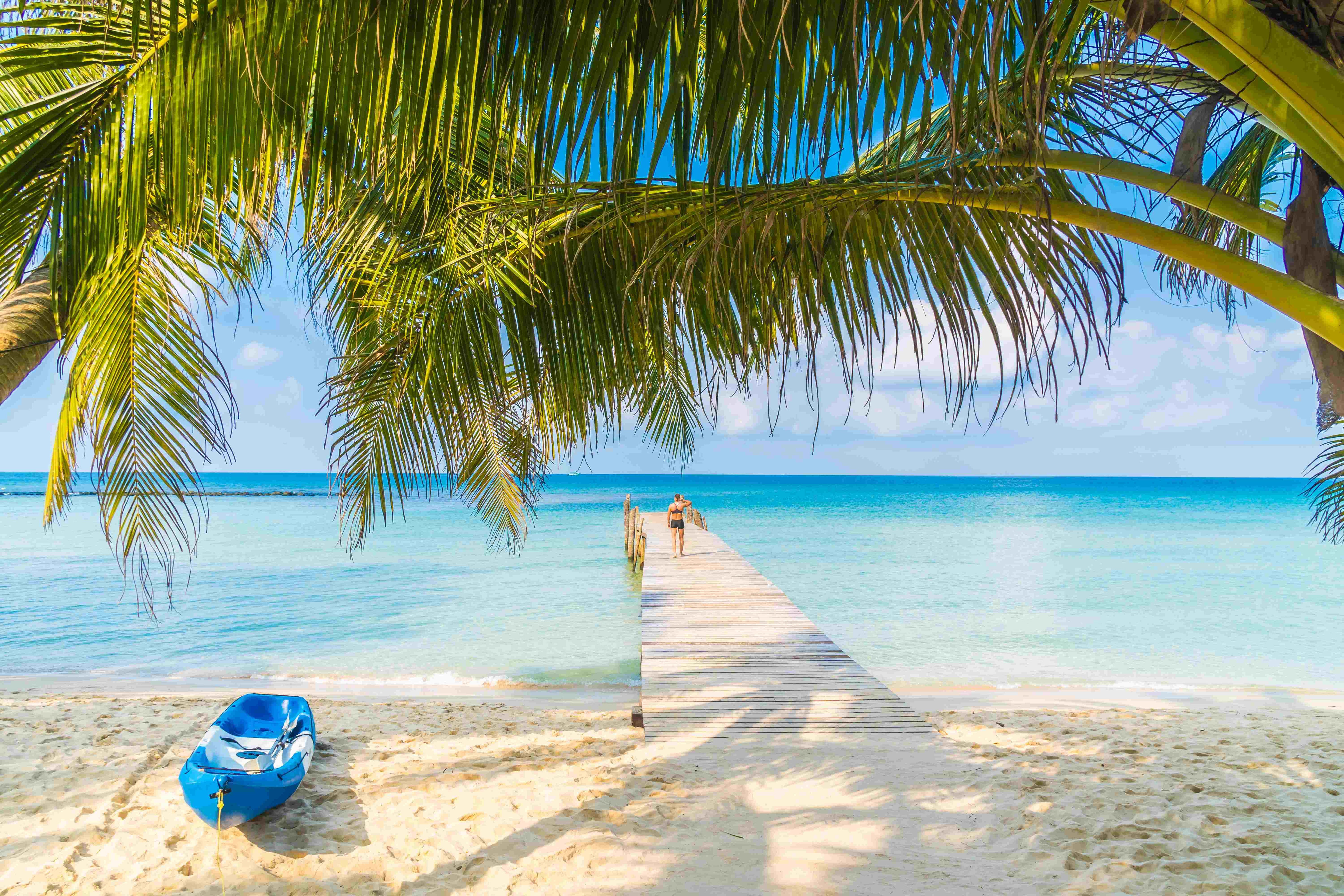 Plage Mexicaine avec une eau turquoise et des palmiers