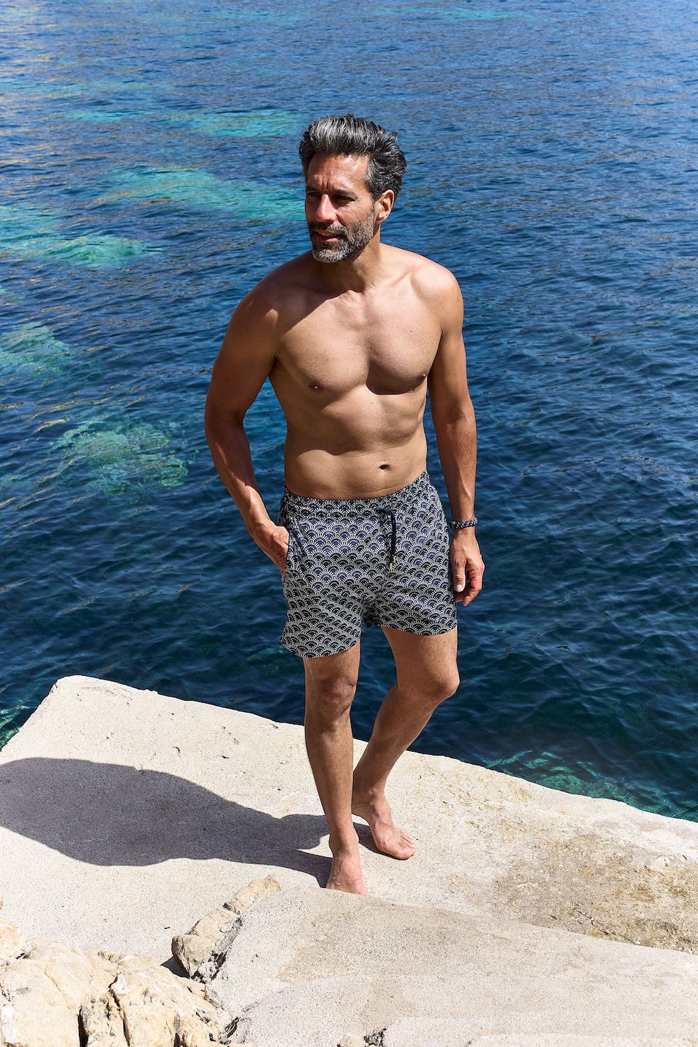 Short de bain - Ecume bleu