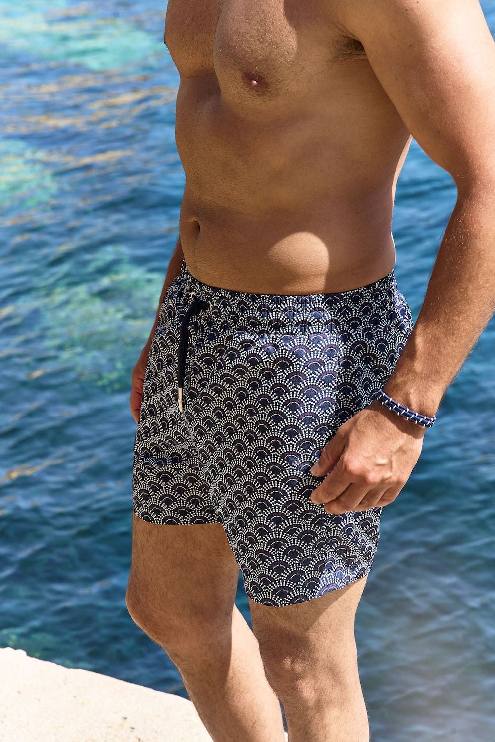 Short de bain - Ecume bleu