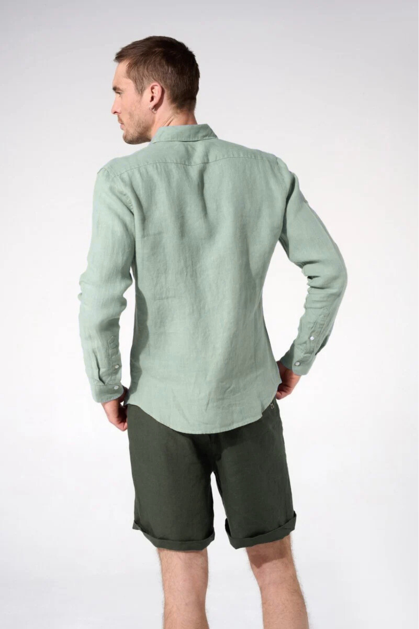 Chemise en Lin sauge homme