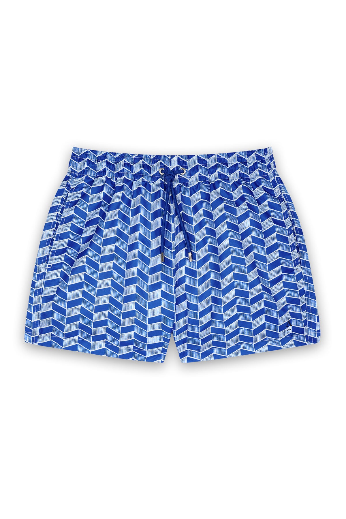 Short de bain géométrique bleu 
