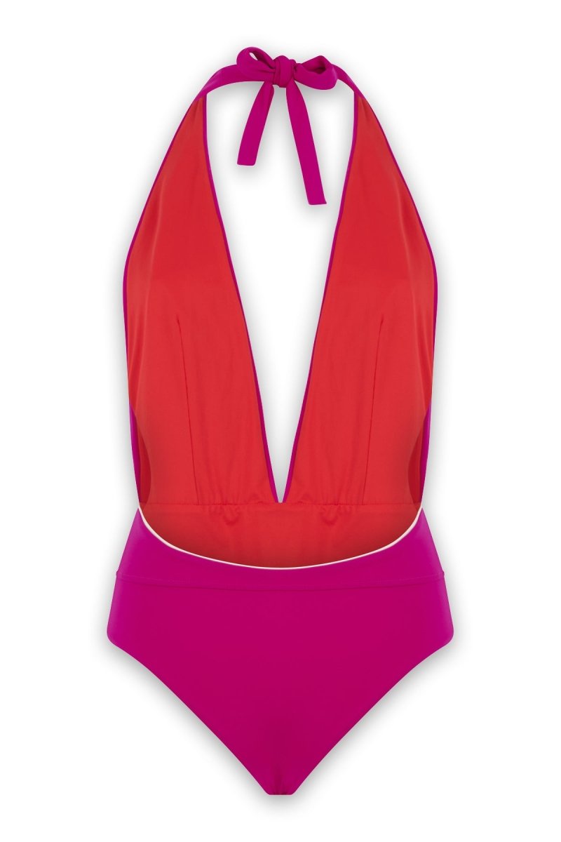 Maillot une pièce femme fuschia  Modifier le texte alternatif