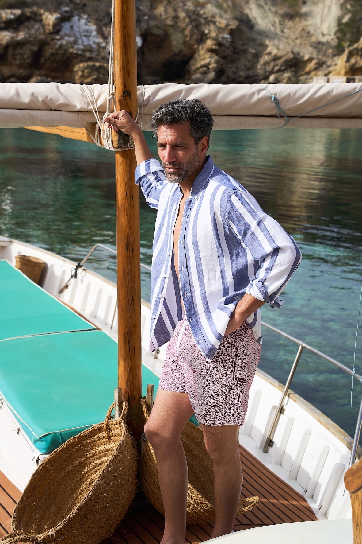 Chemise en lin à rayures