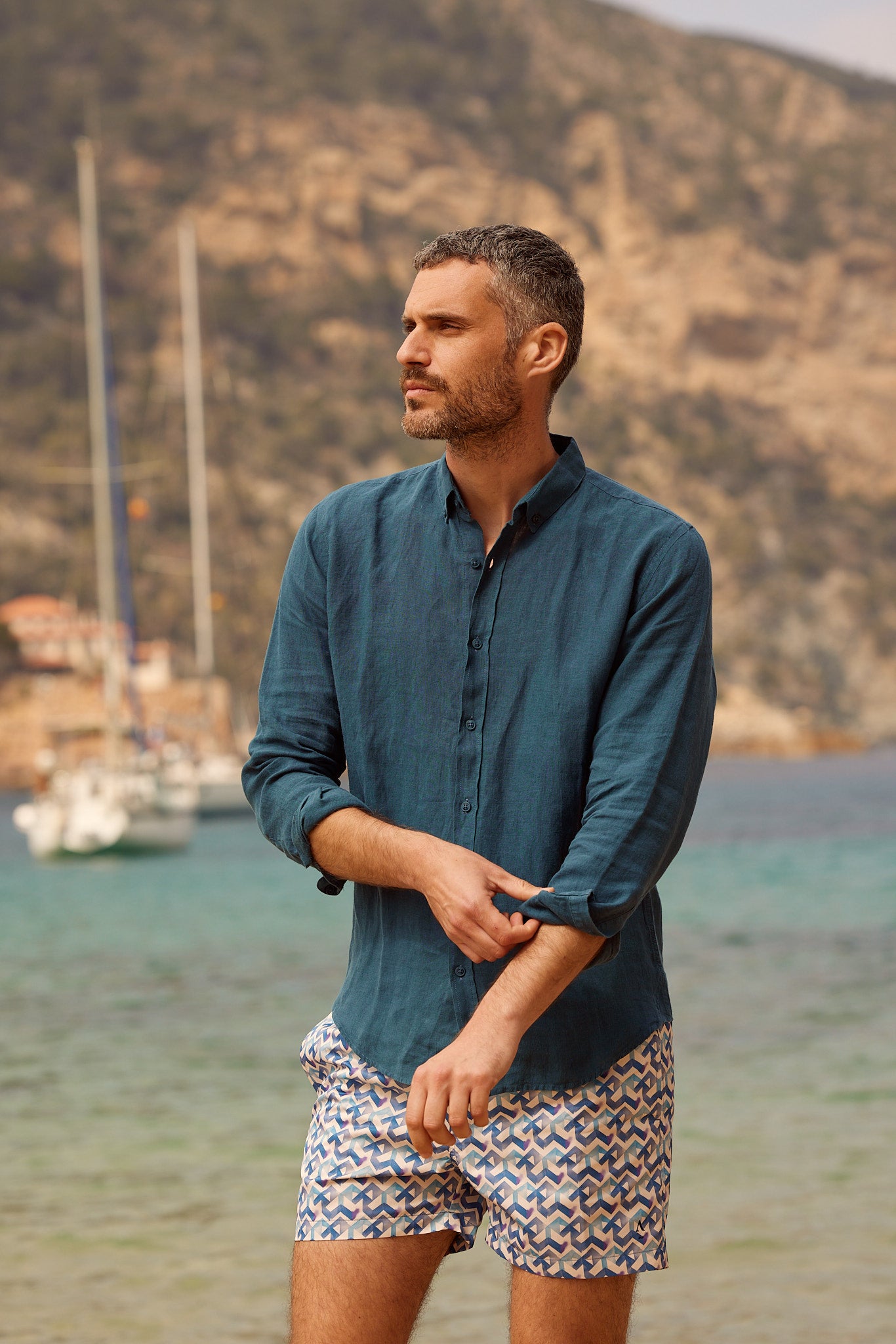 maillot de bain homme calanques bleu