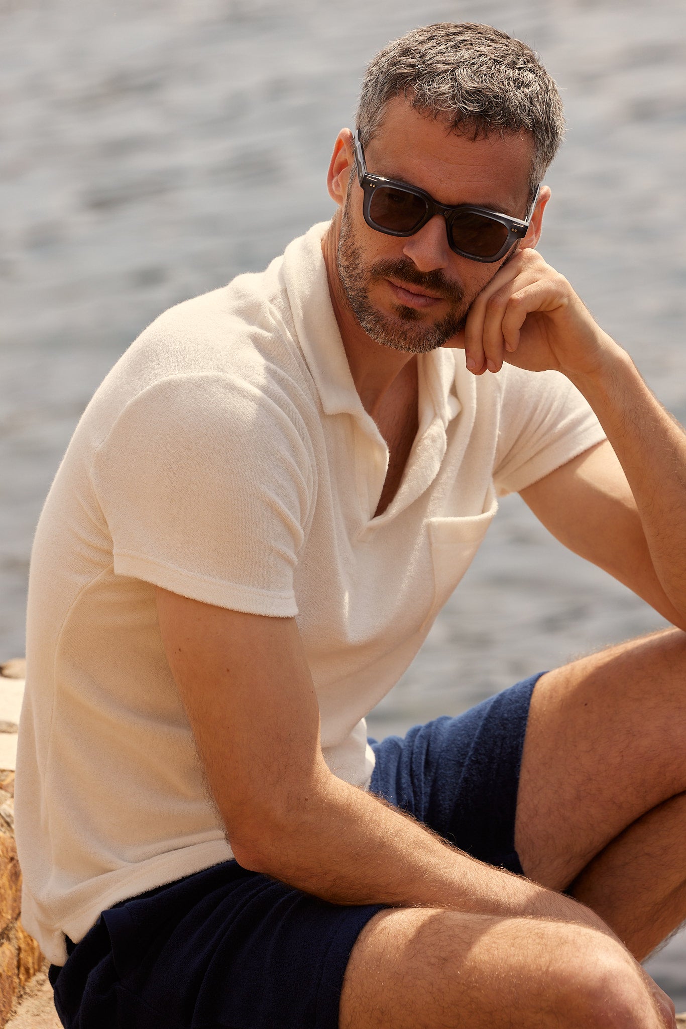 Polo éponge blanc