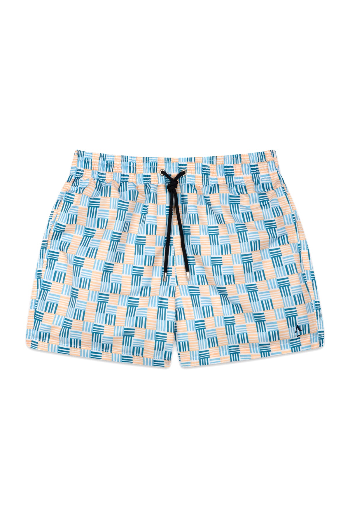 short de bain imprimé jaune et bleu