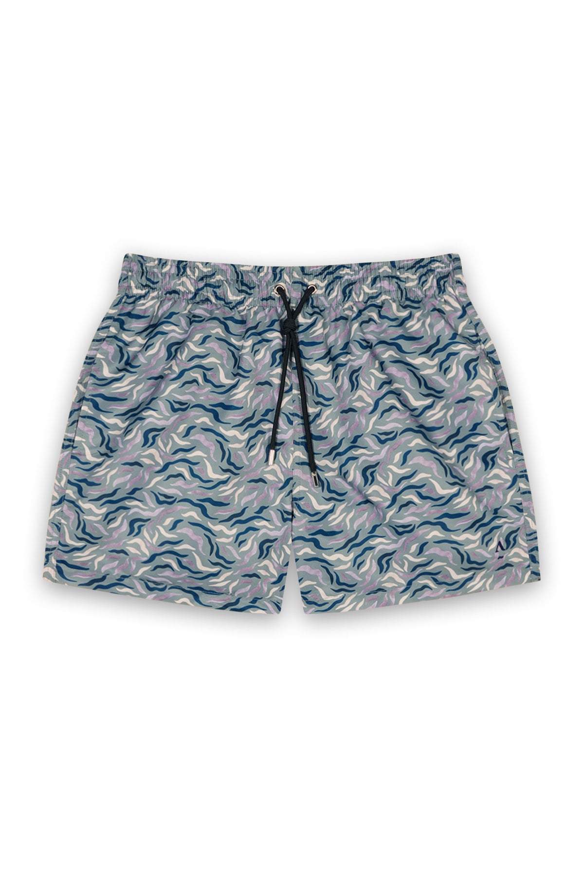 Maillot imprimé algues vert et gris 