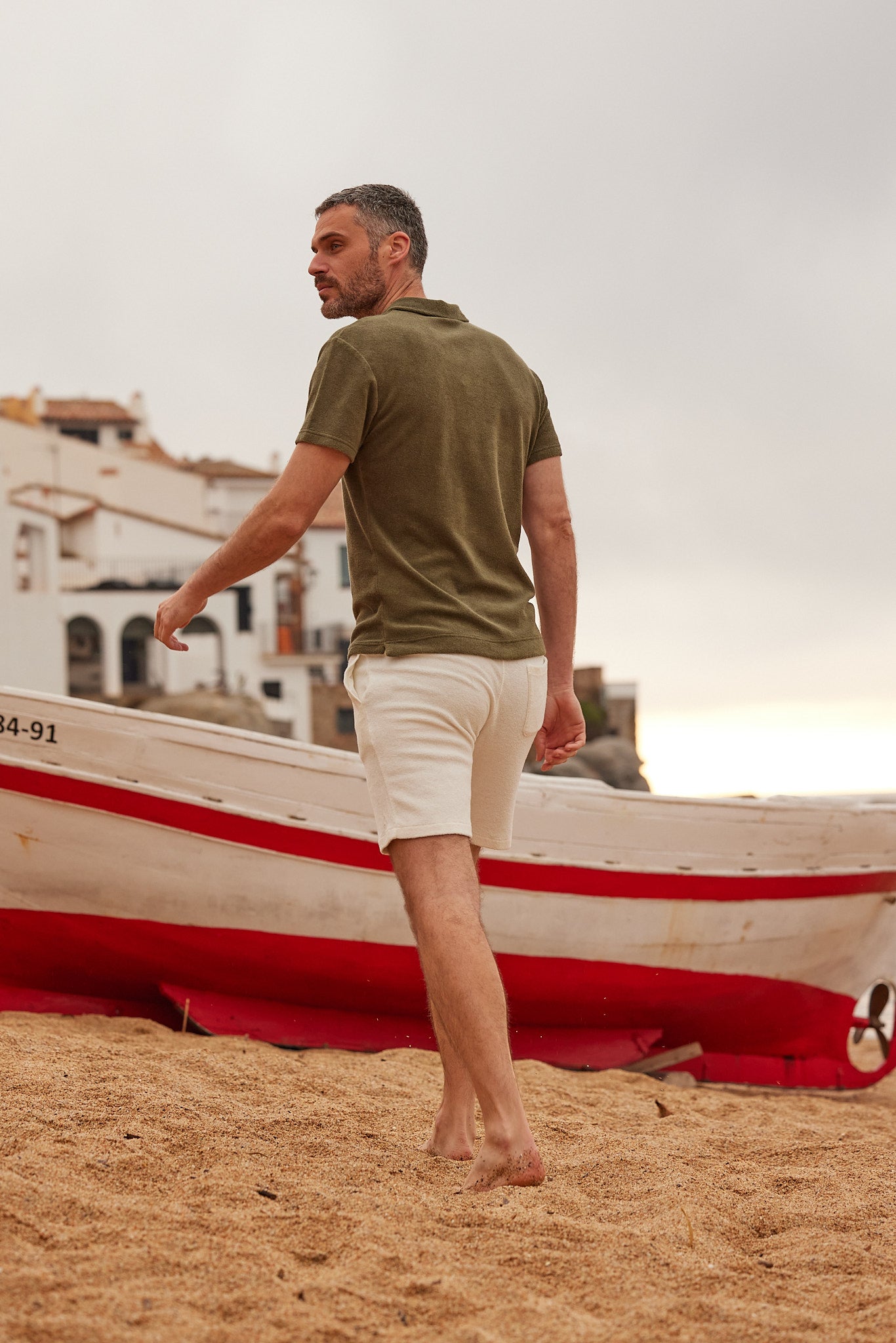 short homme uni blanc