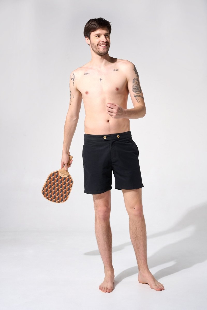 Maillot de bain uni noir pour homme