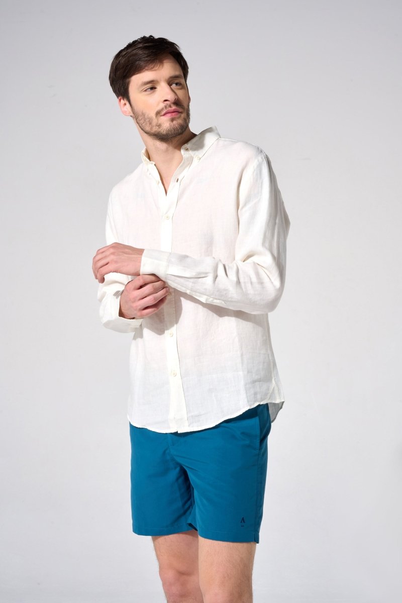 Chemise en lin blanche homme