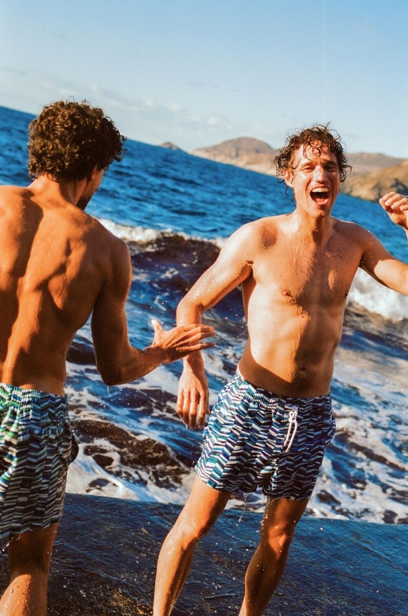 maillot de bain homme motifs puglia bleu