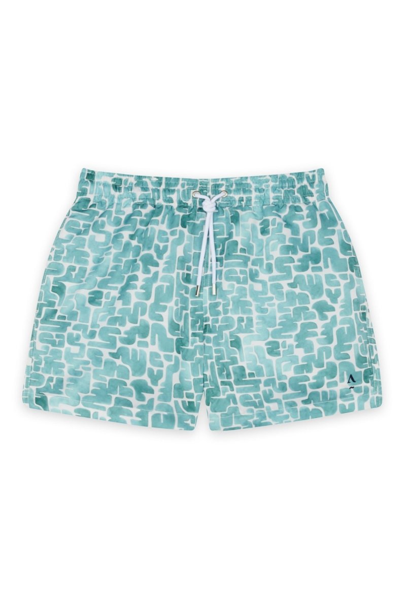 Maillot imprimé Dérive bleu turquoise 
